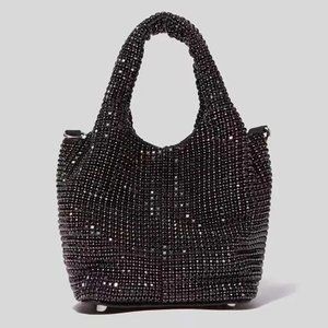 NWT Sparkling Bling SwarovskI Crystal Rhinestone Bucket Bag Shoulder Pur…